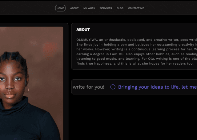 portfolio website project by Timilehin | web developer